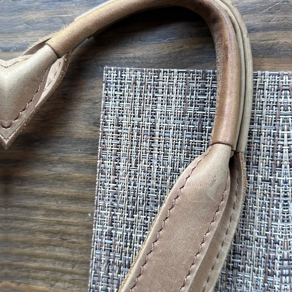 LL Bean Canvas Leather Boat Bucket Travel Shoulder Bag Satchel Khaki - Picture 12 of 16